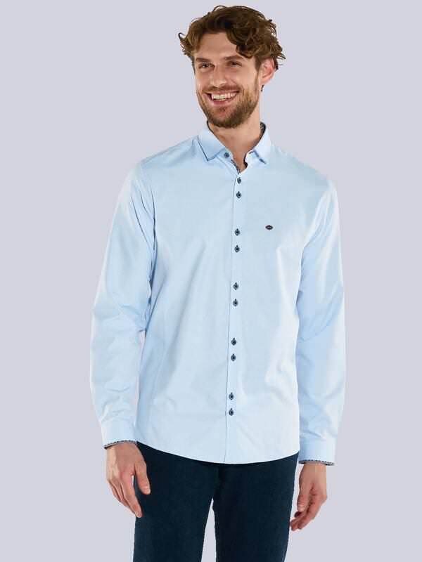 engbers Herren Langarm-Hemd uni blau regular Haifisch von engbers