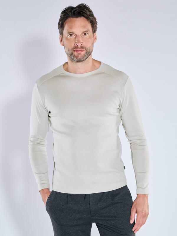 engbers Herren Langarm-Shirt "My Favorite" organic Grau regular uni Rundhals von engbers