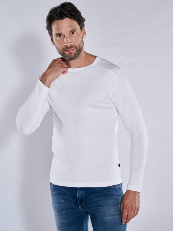engbers Herren Langarm-Shirt "My Favorite" organic Weiß regular uni Rundhals engbers Herren Langarm-Shirt "My Favorite" organic Weiß regular uni Rundhals von engbers