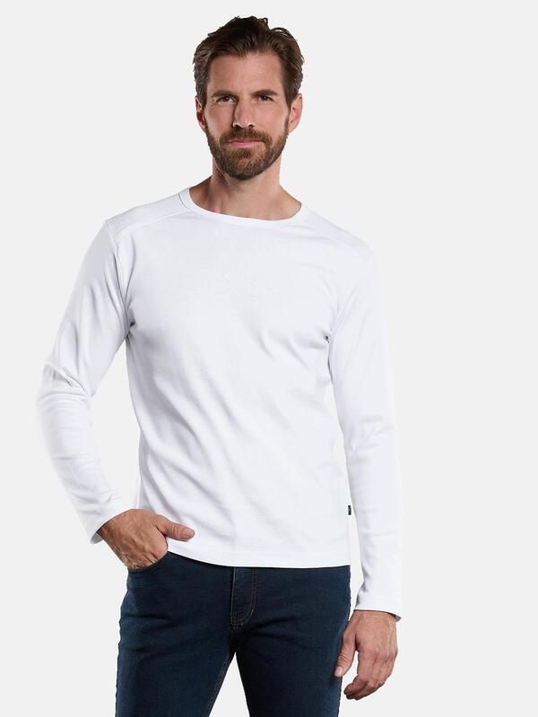 engbers Herren Langarm-Shirt "My Favorite" organic weiß regular uni Rundhals von engbers