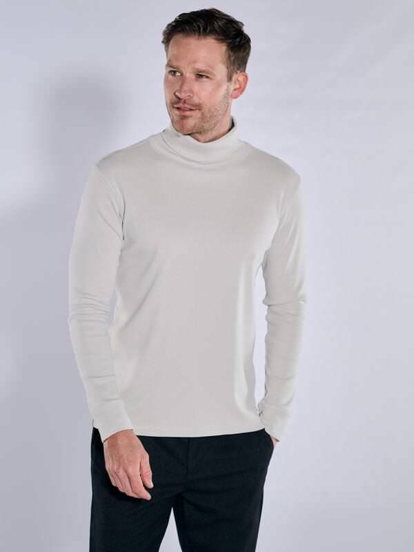 engbers Herren Langarm-Shirt mit Rollkragen Grau regular uni Rollkragen von engbers