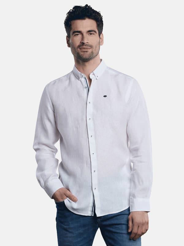 engbers Herren Langarmhemd uni weiß regular Button Down von engbers