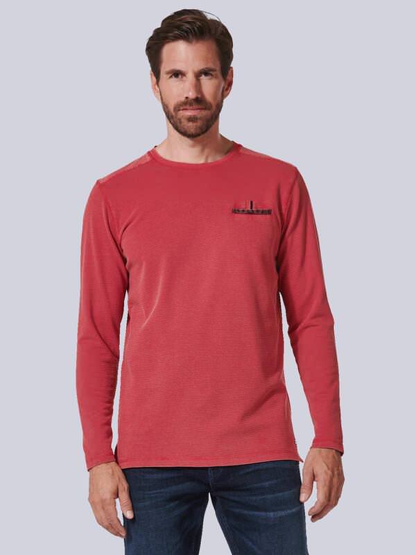 engbers Herren Langarmshirt strukturiert Rot regular gemustert Rundhals engbers Herren Langarmshirt strukturiert Rot regular gemustert Rundhals von engbers