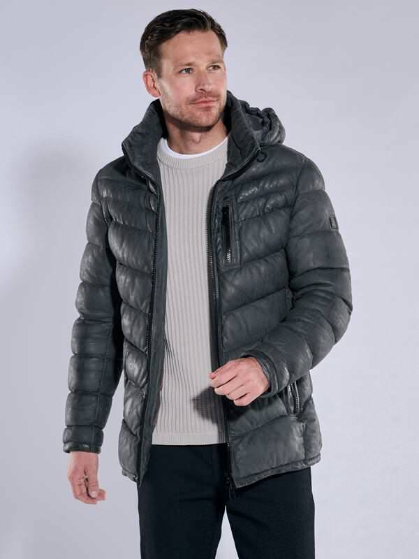 engbers Herren Lederjacke regular Blau uni von engbers