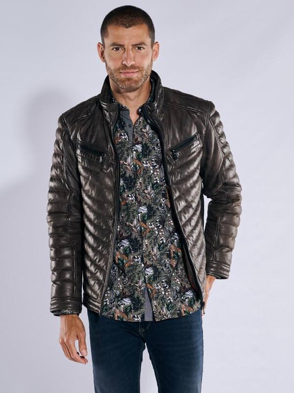 engbers Herren Lederjacke regular Braun uni von engbers