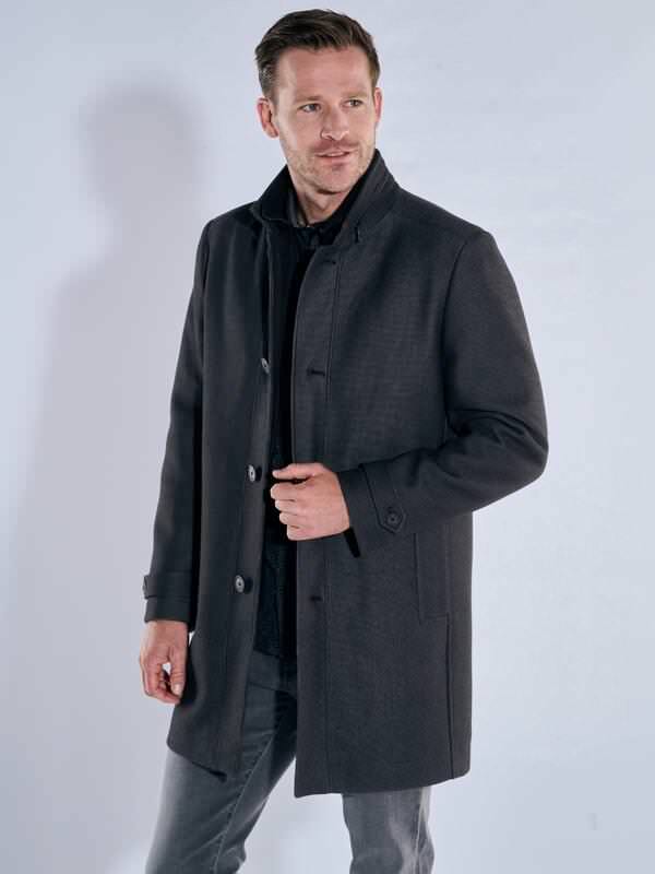 engbers Herren Mantel mit heraustrennbarem Inlet Grau regular uni von engbers