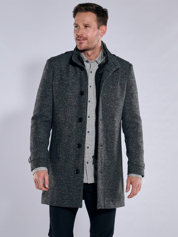 engbers Herren Mantel mit Inlet Grau regular gemustert von engbers