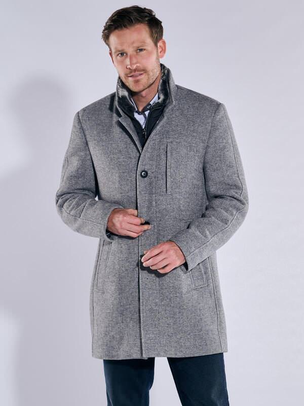 engbers Herren Mantel regular Grau gemustert von engbers