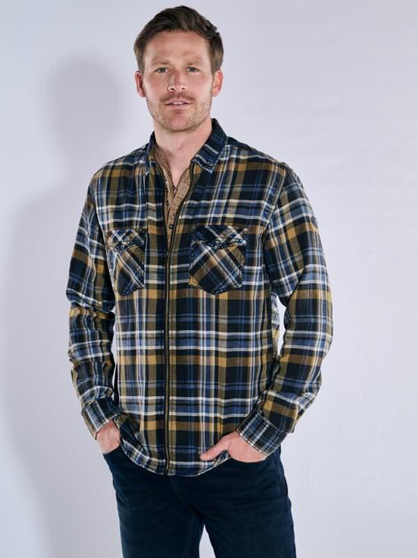 engbers Herren Overshirt kariert Braun regular Button Down von engbers