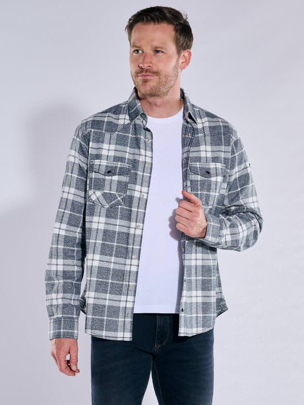 engbers Herren Overshirt kariert Grau regular Kent-Kragen von engbers