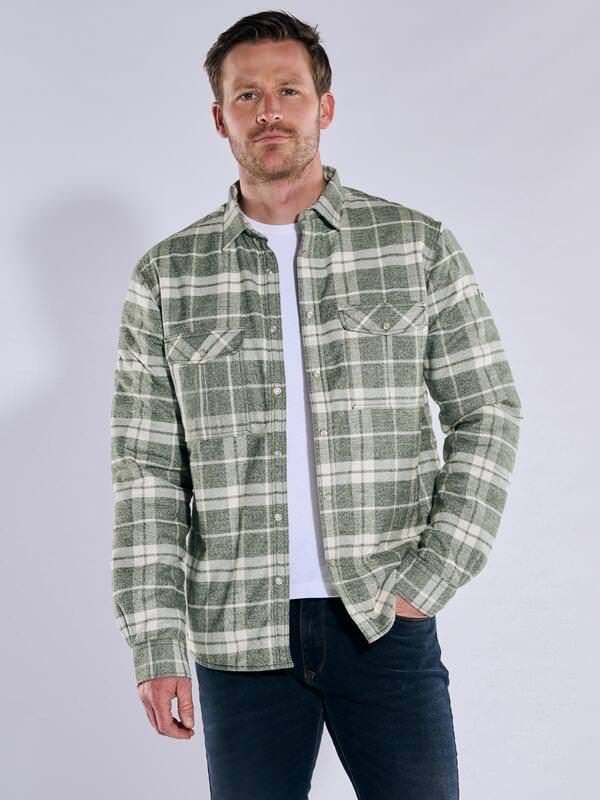 engbers Herren Overshirt kariert Grün regular Kent-Kragen von engbers