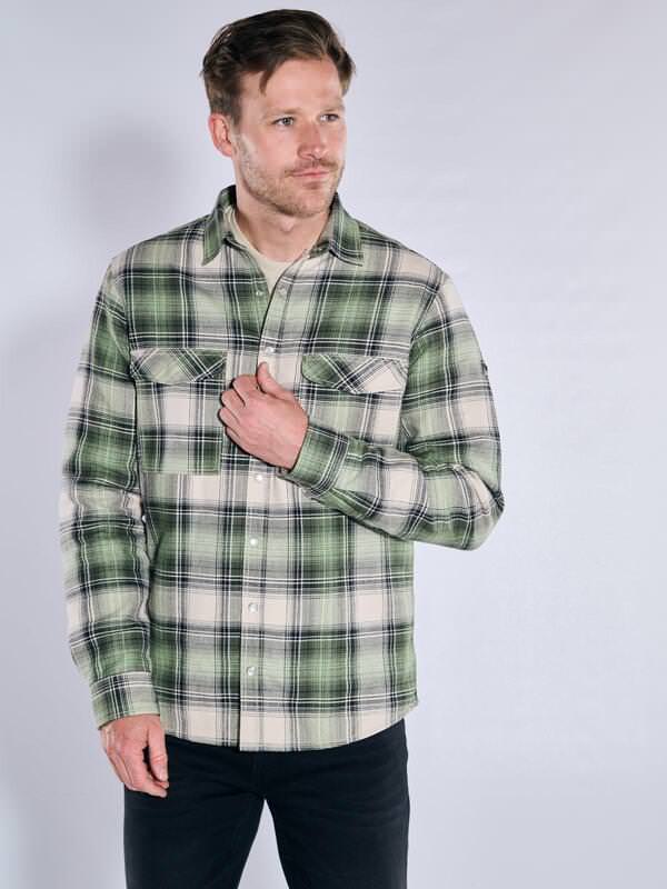 engbers Herren Overshirt kariert Grün regular Kent-Kragen von engbers