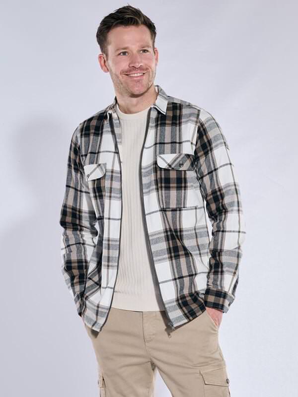 engbers Herren Overshirt kariert Beige regular Kent-Kragen engbers Herren Overshirt kariert Beige regular Kent-Kragen von engbers