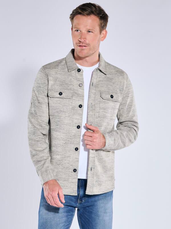 engbers Herren Overshirt strukturiert Beige regular gemustert Kent-Kragen von engbers