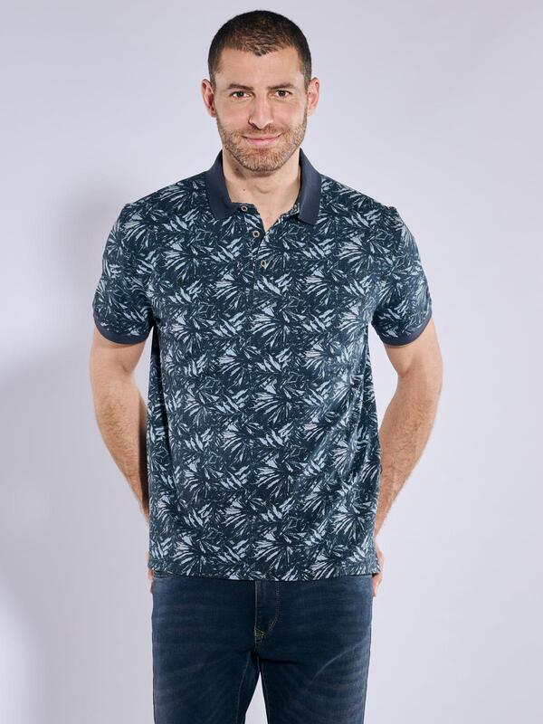 engbers Herren Polo-Shirt gemustert Mehrfarbig regular Knopfleiste von engbers