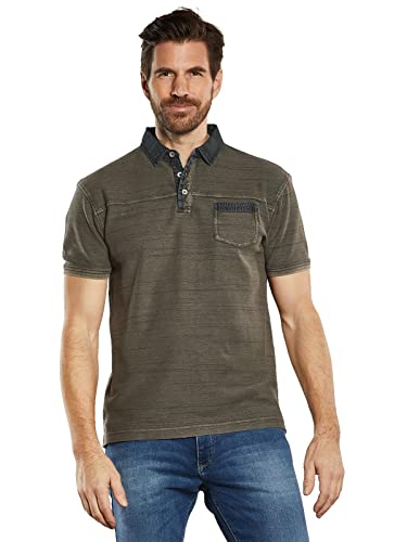 engbers Herren Herren Polo-Shirt gestreift, 34335, 34335, Khaki in Größe M von engbers