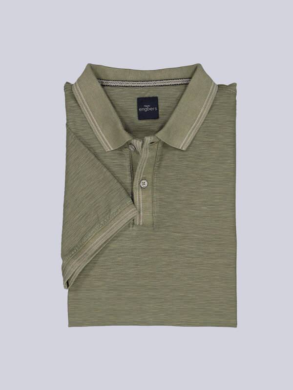 engbers Herren Polo-Shirt meliert Braun regular uni Knopfleiste von engbers