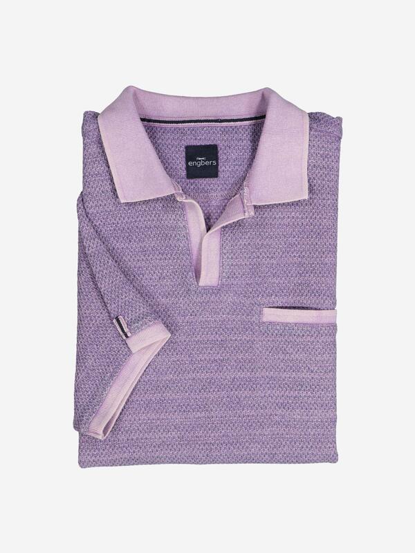 engbers Herren Polo-Shirt strukturiert Violett regular gestreift von engbers