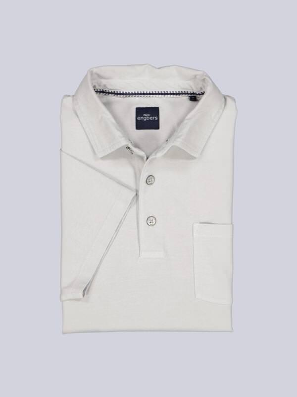 engbers Herren Polo-Shirt uni Grau regular Knopfleiste von engbers