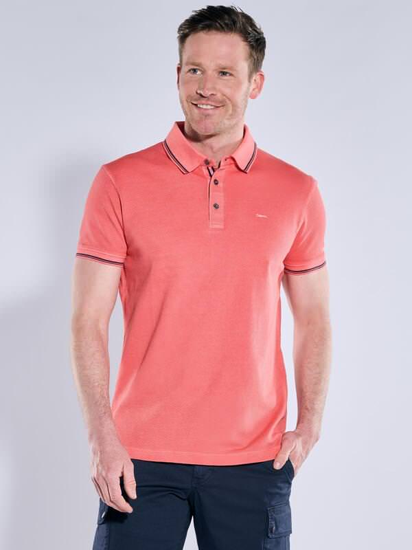 engbers Herren Polo-Shirt uni Rot regular Knopfleiste von engbers