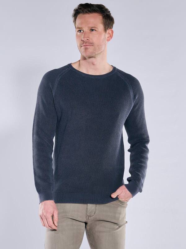 engbers Herren Pullover Rundhals Blau regular uni Rundhals von engbers