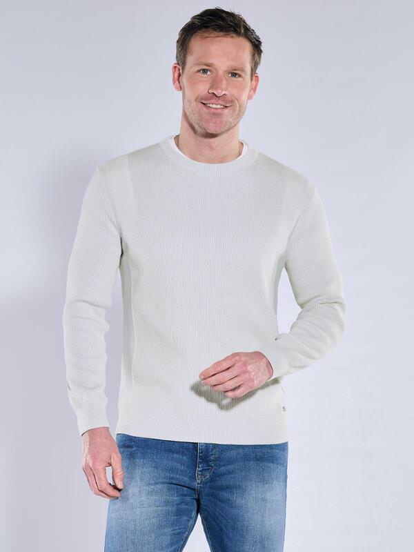 engbers Herren Pullover Rundhals Grau regular gestreift Rundhals von engbers