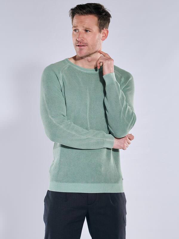 engbers Herren Pullover Rundhals Türkis regular uni Rundhals von engbers