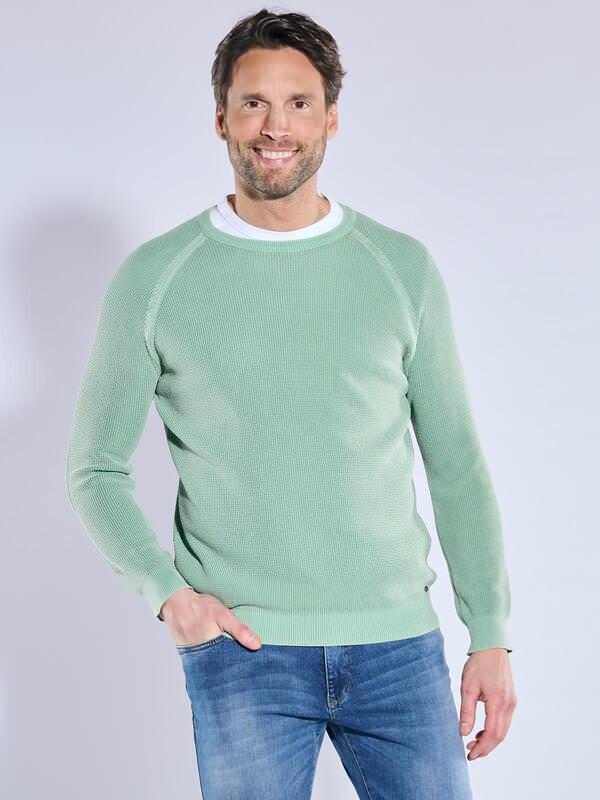 engbers Herren Pullover uni Grün regular Rundhals von engbers