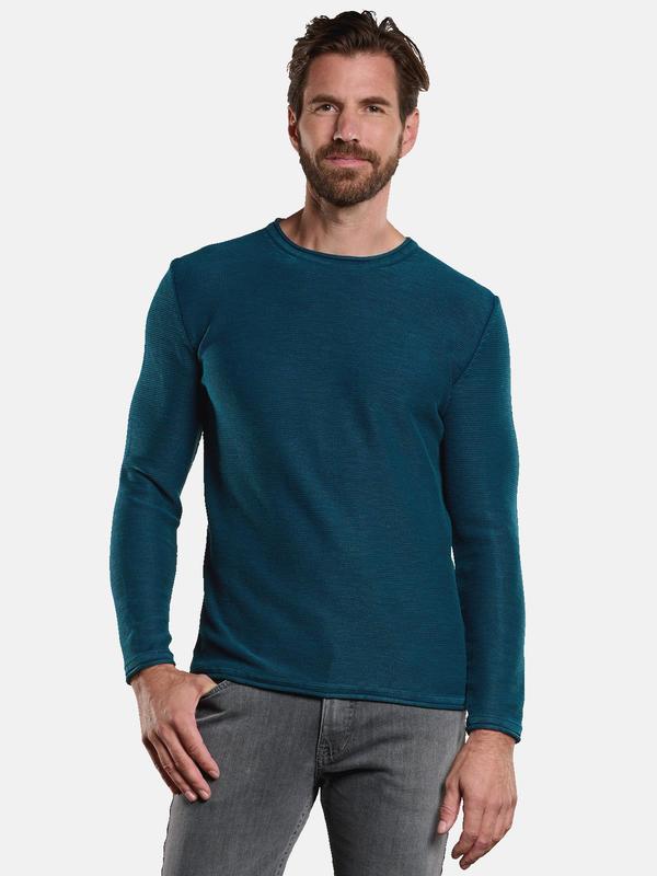 engbers Herren Pullover Rundhals türkis regular uni Rundhals von engbers