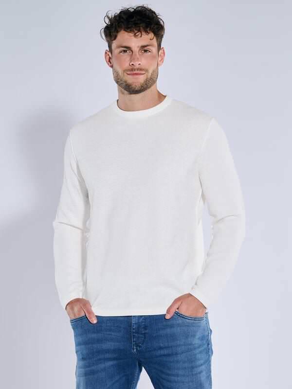 engbers Herren Pullover regular Weiß uni Rundhals von engbers