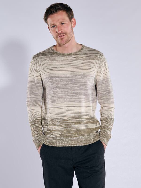 engbers Herren Pullover gestreift Grün regular Rundhals von engbers