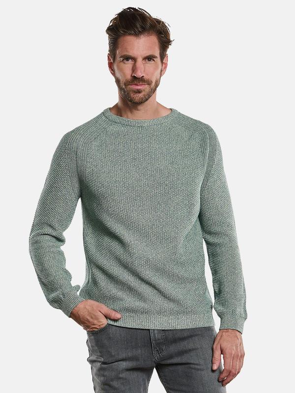 engbers Herren Pullover meliert grün regular gemustert Rundhals von engbers