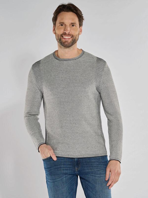 engbers Herren Pullover regular weiß uni Rundhals von engbers