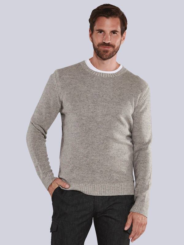 engbers Herren Pullover uni Grau regular Rundhals von engbers