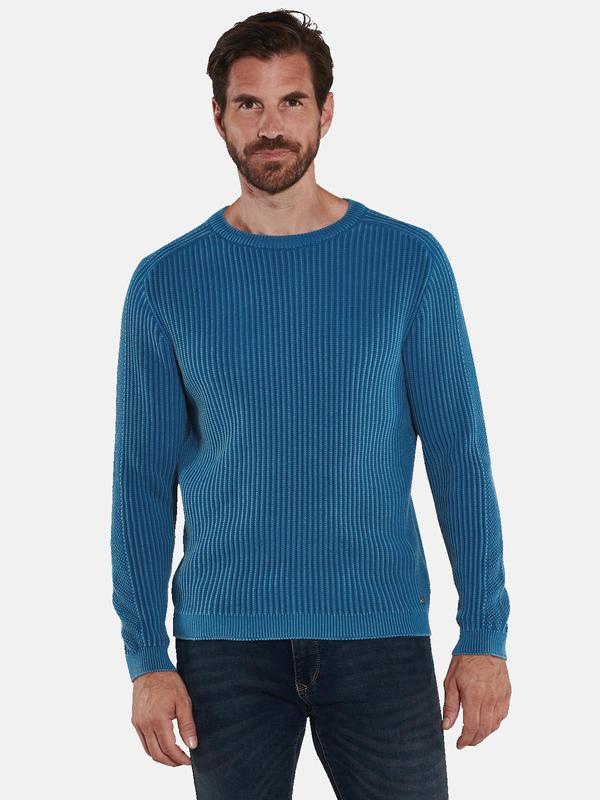 engbers Herren Pullover uni blau regular Rundhals von engbers