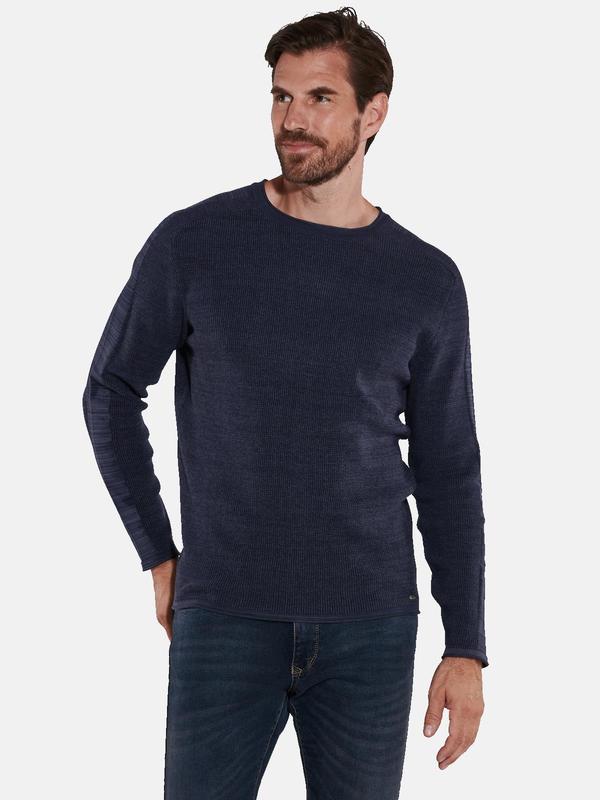 engbers Herren Pullover uni blau regular Rundhals von engbers