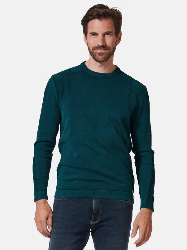 engbers Herren Pullover uni türkis regular Rundhals von engbers