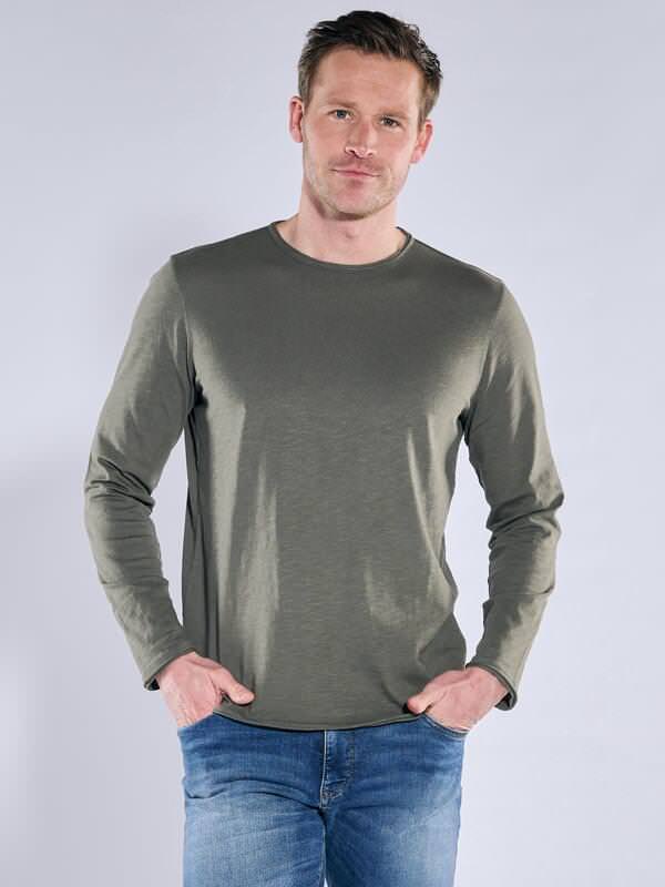 engbers Herren Rundhals Shirt Grün regular uni Rundhals von engbers