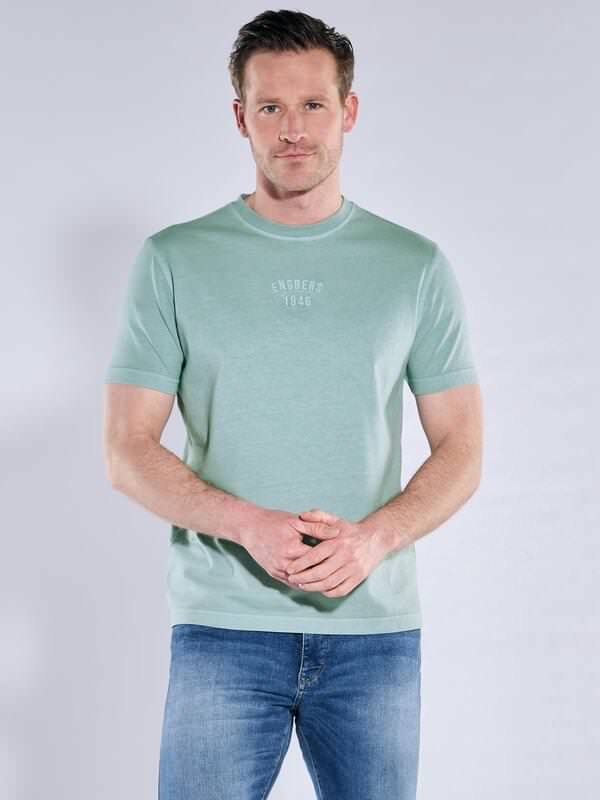 engbers Herren Rundhals T-Shirt Blau regular uni Rundhals von engbers