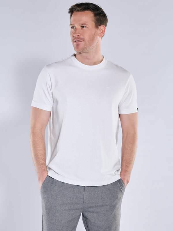 engbers Herren Rundhals T-Shirt Weiß regular uni Rundhals von engbers