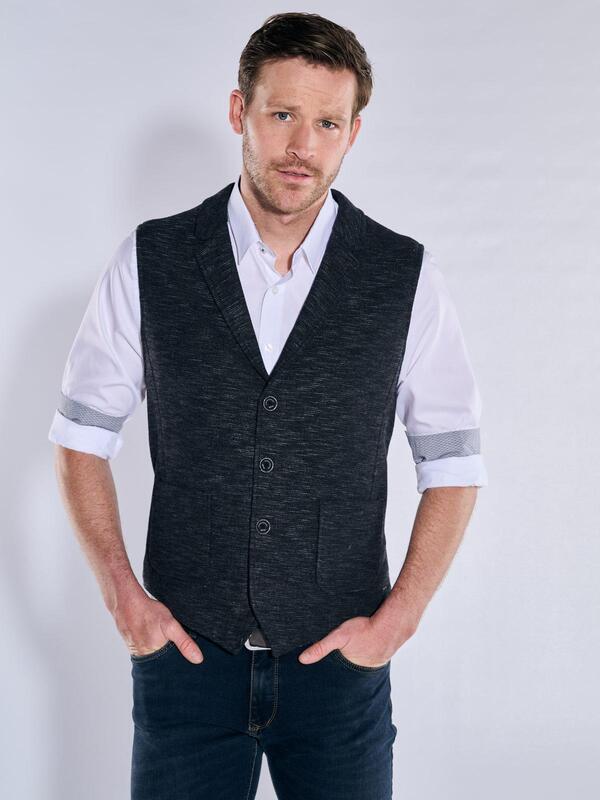 engbers Herren Sakko-Weste regular Grau gemustert von engbers