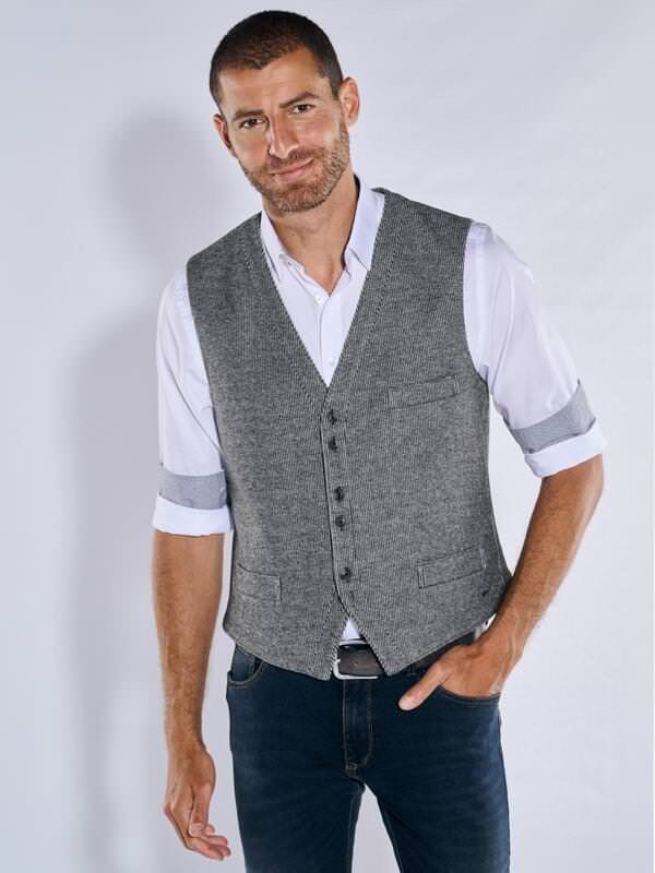 engbers Herren Sakko-Weste regular Grau uni von engbers