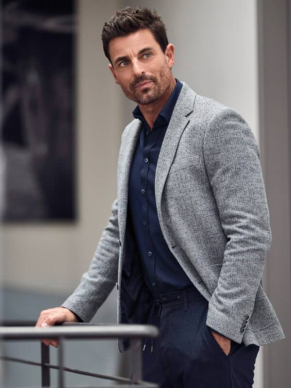 engbers Herren Sakko aus europäischer Produktion Grau slim fit gemustert von engbers