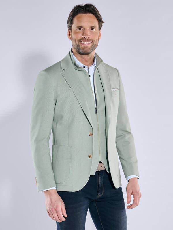 engbers Herren Sakko strukturiert Grün slim fit gemustert von engbers