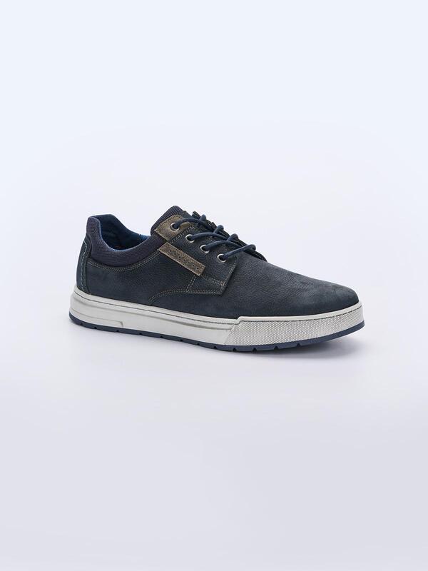 engbers Herren Sneaker aus Leder Blau regular uni von engbers