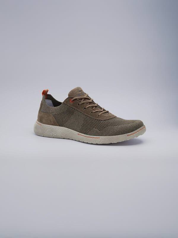 engbers Herren Sneaker aus Materialmix Beige regular uni von engbers