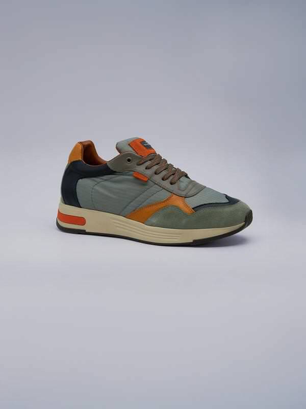 engbers Herren Sneaker aus Materialmix Grün regular gemustert von engbers