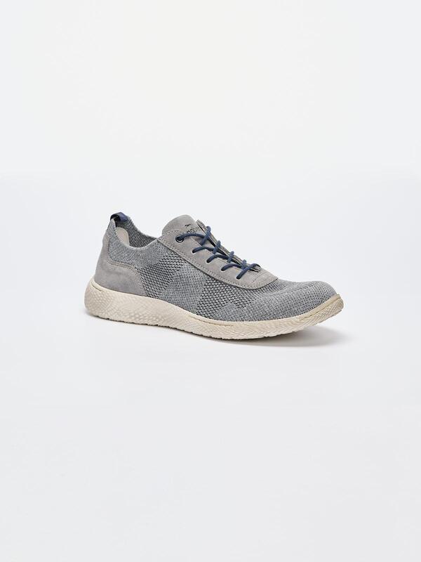 engbers Herren Sneaker aus Materialmix Grau regular uni von engbers