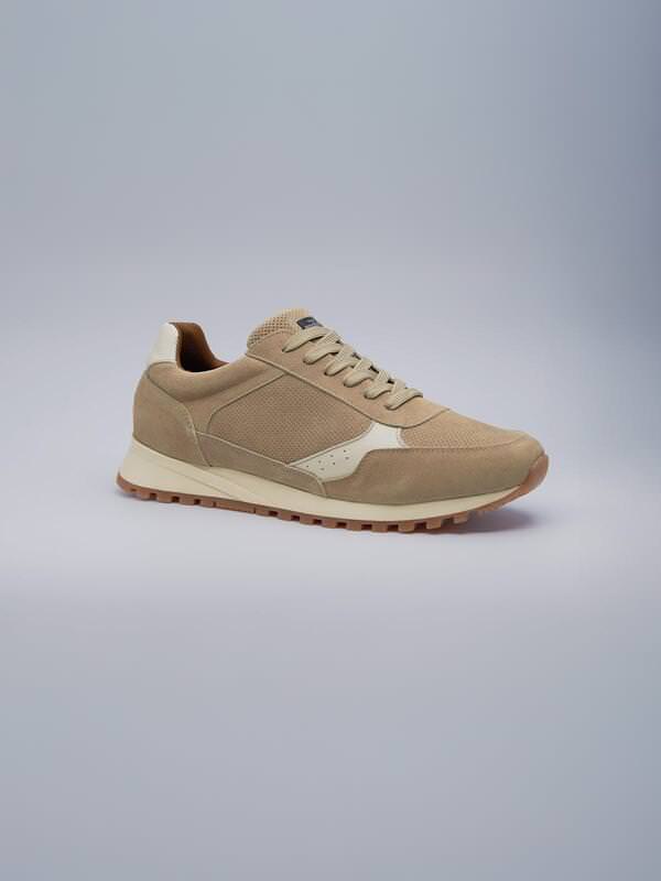 engbers Herren Sneaker aus Velourleder Beige regular uni von engbers