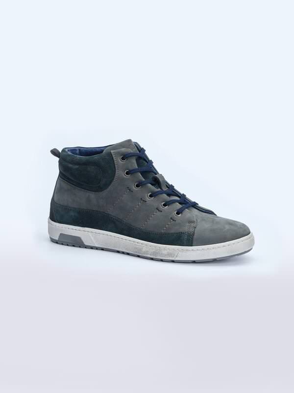 engbers Herren Sneaker mit Reißverschluss Grau regular uni von engbers